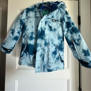 Kids Blue Tie-Dye Ski Jacket